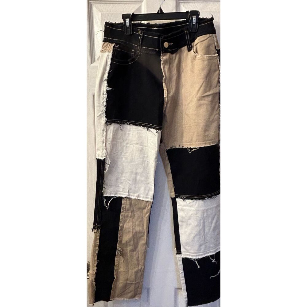 Vintage Patchwork Multicolored Jeans - image 1